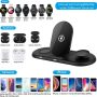 Wireless Charging Station 3 in 1, Fast Wireless Charger for Samsung Galaxy Watch 4, Active 2 Series and Galaxy Buds Series, Phone Charger Stand Dock Compatible with Samsung Galaxy S22 S20 Note(Black) - Image 2