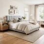 Reece Channel Stitched Upholstered Queen Bed, Platinum, by Hillsdale Living Essentials - Image 2