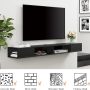 WAMPAT Brown Floating TV Stand 70 inch, Wall Mounted Entertainment Center with Storage for 65/70/75 inch TV, Floating Shelf with LED Light for Living Room, Bedroom - Image 4