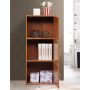 Hodedah 3 Shelf 3 Door Multi-Purpose Wooden Bookcase in Cherry Finish - Image 3