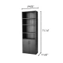 Mainstays Traditional 5 Shelf Bookcase with Doors, Black Finish - Image 3