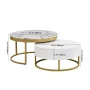 Harper & Bright Designs Round Gold Nesting Coffee Table Set of 2 with Storage Drawers - Image 3