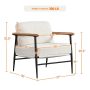 Mid-century Boucle Accent Chair Lounge Chair for Living Room Bedroom, Ivory - Image 3