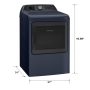 GE Profile - 7.3 Cu. Ft. Smart Electric Dryer with Fabric Refresh, Steam, and Washer Link - Sapphire Blue - Image 3