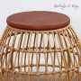 Rutledge & King Rattan Wood Top Table - Enderly Side Tables - End Tables Living Room and Bedroom - Boho Nightstand - Round End Table with Wood Top - Rattan Nightstand - Round Accent Table - Image 4