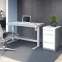Babin Adjustable Glass Top Metal Base Standing Desk - Image 6