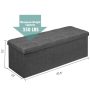 Large Fabric Folding Storage Chest - Dark Gray - Image 3