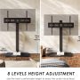 FITUEYES Iron Base Universal Floor TV Stand with Swivel Mount Space Saving for 50-85 Inch LED LCD Plasma Flat or Curved Screen TVs Height Adjustable Cable Management - Black - Basic - Image 4