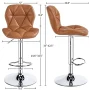 Alden Design Adjustable Counter-Height Faux Leather Modern Bar stools, Set of 2, White - Image 3