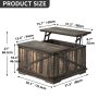 Farmhouse Square Lift-Top Coffee Table with Flip Top Storage for Living Room - Image 2