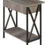 Convenience Concepts Tucson Flip Top End Table with Charging Station 23.75" - Weathered Gray/Black - Image 1