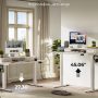 FEZIBO 40 x 24 Inch Height Adjustable Electric Standing Desk with Double Drawer, Stand up Home Office Computer Desk with 4 Height-Adjustable Feets & 2 Hooks, White - Image 5