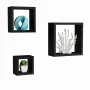 Decorative Floating Cube Wall Shelves in Black (Set of 3) - Image 3