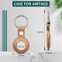 Wenmer AirTag Case, Protective Case for AirTag, Anti-Lost Protective Cover with Keychain, Leather AirTag Cases for Phone Finder Key Finder, Brown - Image 6