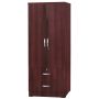 Better Home Products Grace Wood 2-Door Wardrobe Armoire with 2-Drawers Mahogany - Image 3