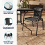Flash Furniture 28'' Square Glass Metal Table with Black Rattan Edging and 4 Black Rattan Stack Chairs - Image 4