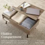 Best Choice Products Wooden Mid-Century Modern Lift Top Coffee Table w/ Hidden Storage, Removable Shelf - Brown - Image 4