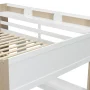 Euroco Wood Full Size Loft Bed with Storage Headboard, Bookcase. Desk and Clothes Hanger for Kids Teens Adults, White&Natural - Image 6