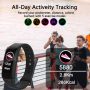 Fitness Tracker,Activity Tracker with Body Temperature Heart Rate Blood Pressure Monitor,Waterproof Fitness Watch with Sleep Monitor,Step Calorie Counter,Pedometer Watch for Women Men - Image 2