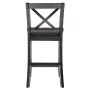 Linon Torino 24" Cross-Back Indoor Wood Counter Stool, Black - Image 5