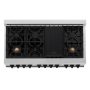 ZLINE - 48 in. Wide 8 Burner Autograph Legacy Dual Fuel Freestanding Range in Satin Steel w/ White & Black Accents - Stainless Steel - Image 3