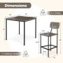 5 Pieces Industrial Dining Table Set with Counter Height Table and 4 Bar Stools - Gray - Image 4