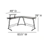 Flash Furniture Ginny L-Shaped Desk 71.5" Computer Corner Desk, Home Office Corner Desk, Gaming Desk, Space Saving, Easy to Assemble, Black/Black - Image 5