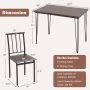 Walnut 5 Pieces Dining Table Set for 4 with Metal Frame for Home Restaurant - Image 5