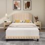 Heavy Duty Upholstered Bed Frame with Rivet Headboard - Image 6