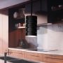 Linea di Liara Macchione Matte Black Pendant Light Fixtures Modern Pendant Lighting for Kitchen Island, Dining Room and Over Sink Lighting Hanging Fixture Industrial Mini Pendant Light, UL Listed - Brushed Steel, Medium - Image 2