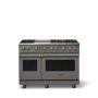 Viking - 48 in. Wide 6 Burner Pro 5 Series 6.1 Cu. Ft. Freestanding Sealed Burner Gas Convection Range with Brushed Brass - Damascus Gray - Image 1