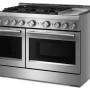 KitchenAid - 48 inch Wide 6 burner 6 Burner Commercial-Dual Fuel Range with Griddle - Stainless Steel - Image 4