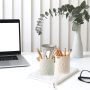 minimaliving Pen Holder,Nordic Style Silicone Waterproof Pencil Holder for Desk Simple&Modern Minimalist Makeup Organizer Multifunctional Office Supplies for Home,Kids and School(Beige) - Image 2