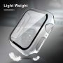 Tauri 2 Pack Hard Case Compatible for Apple Watch SE Series 6 5 4 44mm Built in 9H Tempered Glass Screen Protector Slim Bumper Touch Sensitive Full Protective Cover Compatible for iWatch 44mm - Clear - Image 3