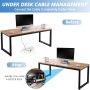 Quszmd Under Desk Cable Management Tray No Drill - Under Desk Cable Organizer for Wire Management. Super Sturdy Desk Cable Rack .Standing Desk Cable Management (16" Black Wire Tray) - Image 2