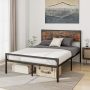 Platform Full/Queen Bed with Rustic Headboard and Footboard, Full Size - Image 2