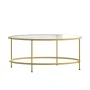 Flash Furniture Astoria Collection Round Coffee Table - Modern Clear Glass Coffee Table with Brushed Gold Frame - Image 6