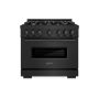 ZLINE - 36 in. Wide 6 Burner 5.2 cu. ft.  Classic Dual Fuel Freestanding Range with  Convection Oven - Black Stainless Steel - Image 1