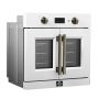 Forno Appliances - Asti 30" 3.68 Cu. Ft. Electric True Convection Single Wall Oven with French Doors - White - Image 3