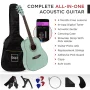 Best Choice Products 41in Full Size All-Wood Acoustic Guitar Starter Kit w/Gig Bag, E-Tuner, Pick, Strap - SoCal Green - Image 4