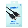 onn. 3' Display Port to Display Port Cable, Black - Image 3