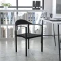 Cafe Chair, Stackable, Plastic, Black RUT-418-BK-GG - Image 1