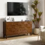 Kamis Modern Walnut 60 in. Hexagonal Embellishments Sideboard with Solid Wood Legs - Image 2