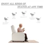 BestMassage Reading Chair Winback Single Sofa Home Theater Seating Modern Reclining Easy Lounge with PU Leather Padded Seat Backrest,Beige - Image 6