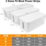 Cable Management Box - 3 Pack Cord Organizer Box for Desk - Large Medium Small Cable Box to Hide Power Strip & Wires - Pet-Safe Cord Hider for TV Computer Under Desk - Black - Image 6