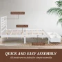 Full Bed Frame with 2 Drawers, UHOMEPRO Pine Wood Platform Bed Frame Storage Bed for Bedroom, Modern Full Size Bed Frame with Headboard, Wood Slats Support, No Box Spring Needed, White - Image 4