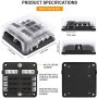 6 Way Car Boot Power Distribution 12-24V Blade Fuse Holder Box Block Panel Board - Image 4