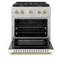 ZLINE - 30 in. Wide 4 Burner 4.2 cu. ft. Autograph Paramount Dual Fuel Freestanding Range with White and Gold Accents - White - Image 2