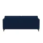 Lillith 75.6 in. Square Arm Polyester Mid- Century Modern Rectangle Sofa in Navy Blue - Image 4