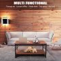 Jevindo Industrial Coffee Table,Rustic Coffee Table,Rectangular Fashion Coffee Table,Modern Coffee Table for Living Room with Metal Frame Retro Central Storage Table (Type2) - Image 4